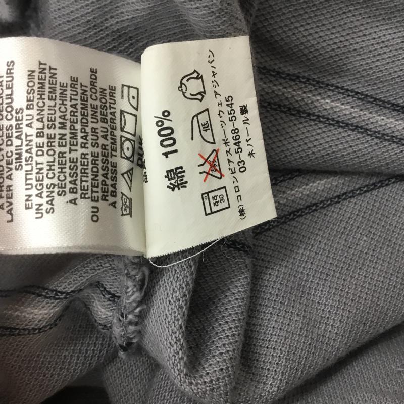 コロンビア Columbia ポロシャツ 半袖 SP04 AE6230 L ボーダー柄 灰 / グレー /  メンズ USED 古着 中古 10068389