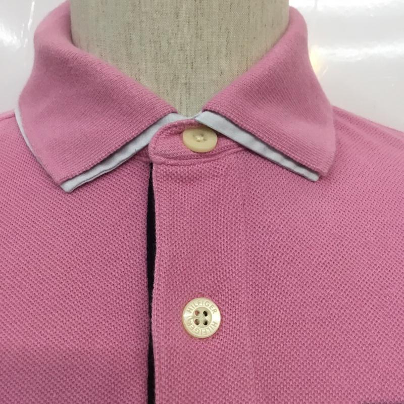 トミーヒルフィガー TOMMY HILFIGER ポロシャツ 半袖 S 無地 桃 / ピンク /  メンズ USED 古着 中古 10068397