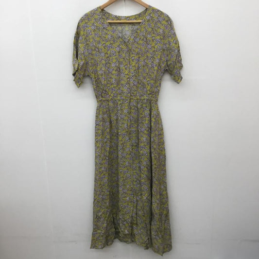 グローバルワーク GLOBAL WORK ワンピース ロングスカート M 花柄 黄緑 / イエローグリーン /  レディース USED 古着 中古 10068449
