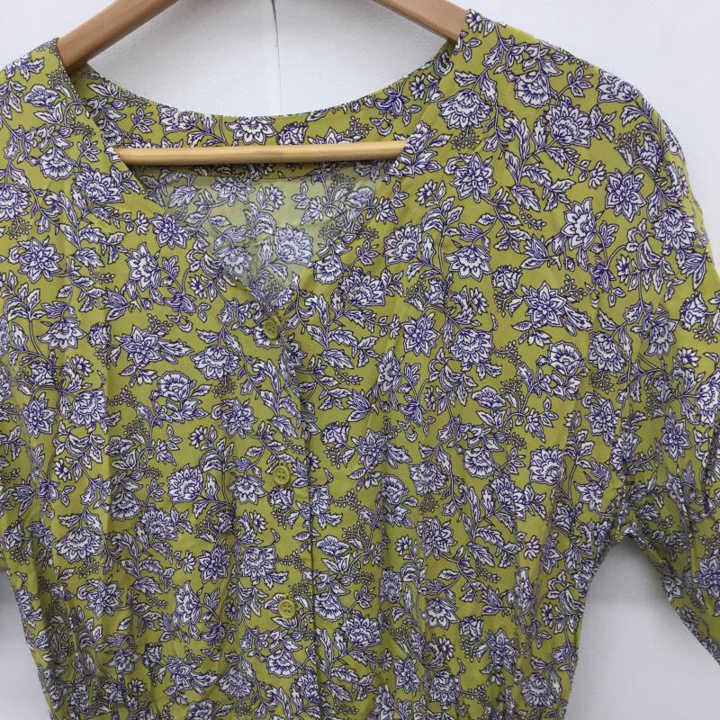 グローバルワーク GLOBAL WORK ワンピース ロングスカート M 花柄 黄緑 / イエローグリーン /  レディース USED 古着 中古 10068449