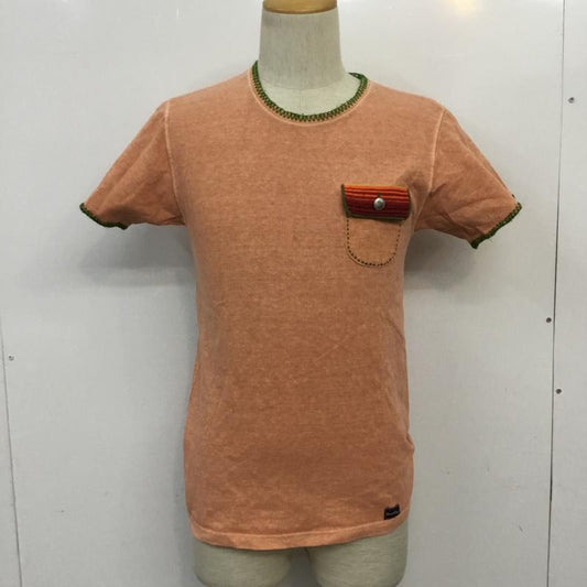 グッドオン Good On Tシャツ 半袖 S 無地 桃 / ピンク / X 緑 / グリーン /  メンズ USED 古着 中古 10068479