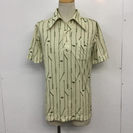 ラコステ LACOSTE カットソー 半袖 CHEMISE LACOSTE 総柄 ベージュ / ベージュ / X 緑 / グリーン /  メンズ USED 古着 中古 10068480