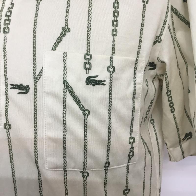 ラコステ LACOSTE カットソー 半袖 CHEMISE LACOSTE 総柄 ベージュ / ベージュ / X 緑 / グリーン /  メンズ USED 古着 中古 10068480