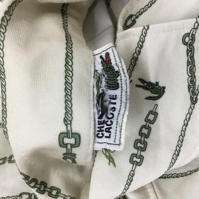 ラコステ LACOSTE カットソー 半袖 CHEMISE LACOSTE 総柄 ベージュ / ベージュ / X 緑 / グリーン /  メンズ USED 古着 中古 10068480