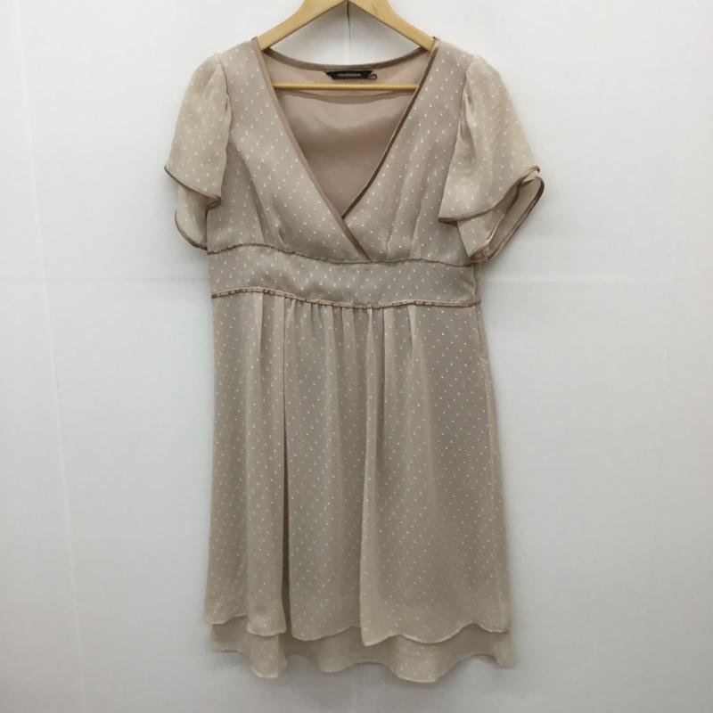 ナチュラルクチュール natural couture ワンピース ひざ丈スカート ドット ベージュ / ベージュ /  レディース USED 古着 中古 10068521