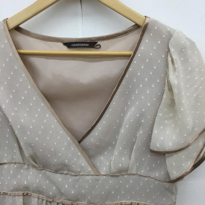 ナチュラルクチュール natural couture ワンピース ひざ丈スカート ドット ベージュ / ベージュ /  レディース USED 古着 中古 10068521