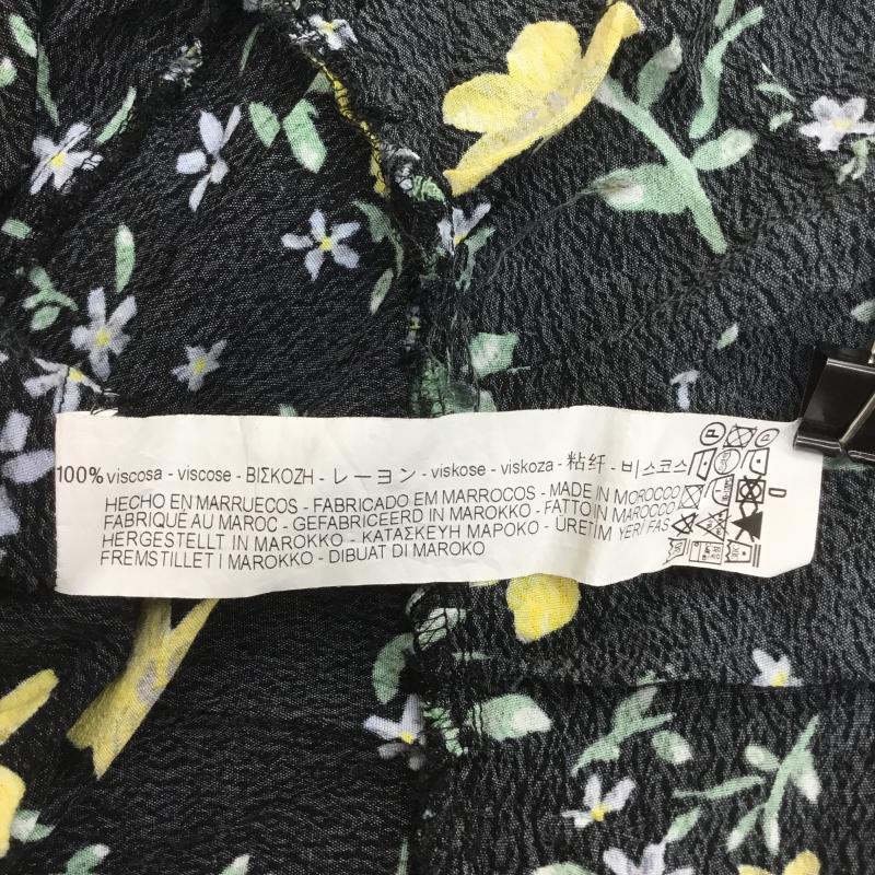 ザラベーシック ZARA BASIC ワンピース ひざ丈スカート XL 花柄 黒 / ブラック /  レディース USED 古着 中古 10068699