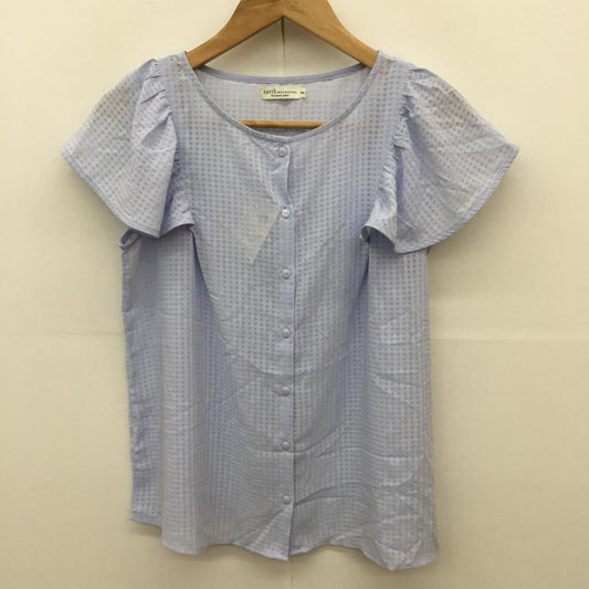 アースミュージックアンドエコロジー earth music&ecology カットソー 半袖 タグ付き S チェック 水色 / ライトブルー /  レディース USED 古着 中古 10068750