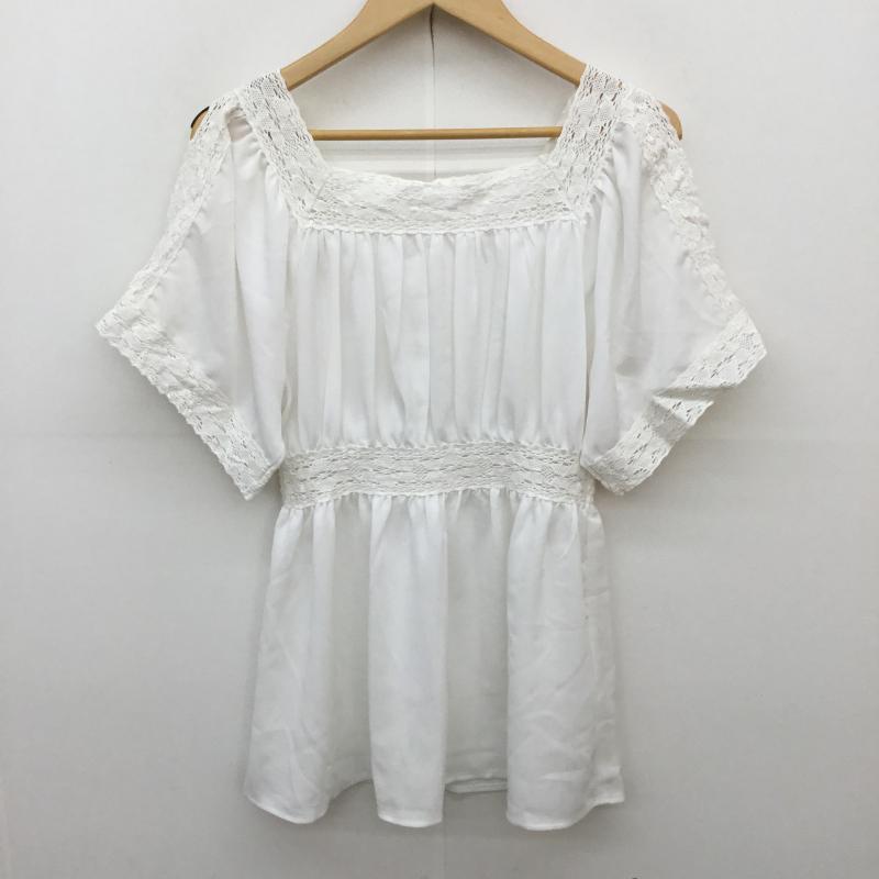 アースミュージックアンドエコロジー earth music&ecology カットソー 半袖 FREE レース柄 白 / ホワイト /  レディース USED 古着 中古 10068764