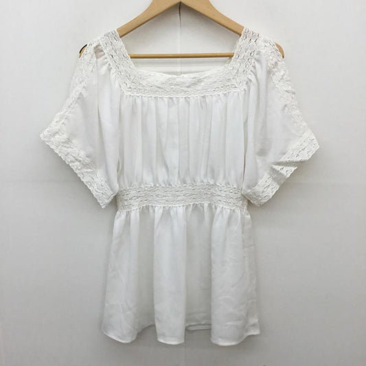 アースミュージックアンドエコロジー earth music&ecology カットソー 半袖 FREE レース柄 白 / ホワイト /  レディース USED 古着 中古 10068764