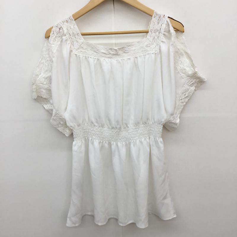 アースミュージックアンドエコロジー earth music&ecology カットソー 半袖 FREE レース柄 白 / ホワイト /  レディース USED 古着 中古 10068764