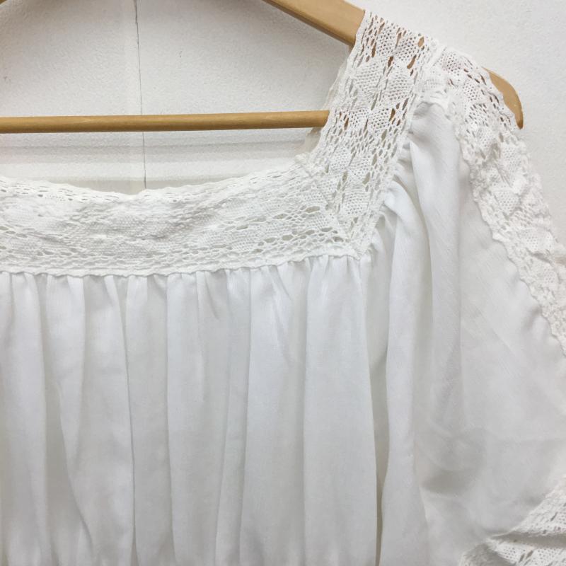 アースミュージックアンドエコロジー earth music&ecology カットソー 半袖 FREE レース柄 白 / ホワイト /  レディース USED 古着 中古 10068764