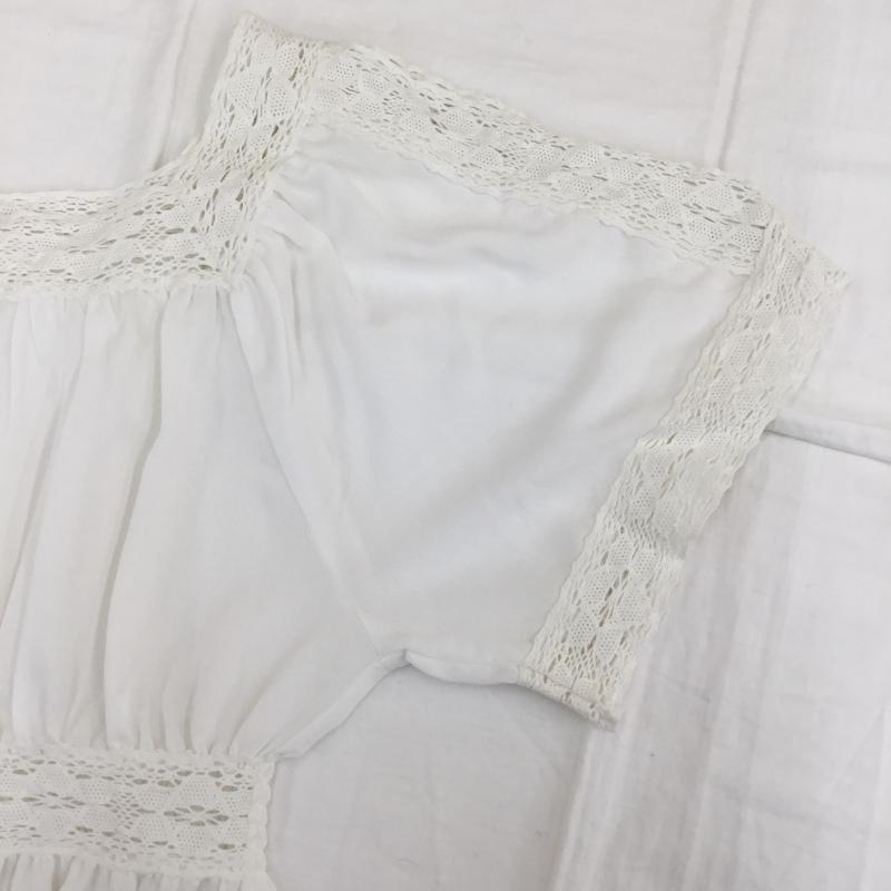 アースミュージックアンドエコロジー earth music&ecology カットソー 半袖 FREE レース柄 白 / ホワイト /  レディース USED 古着 中古 10068764