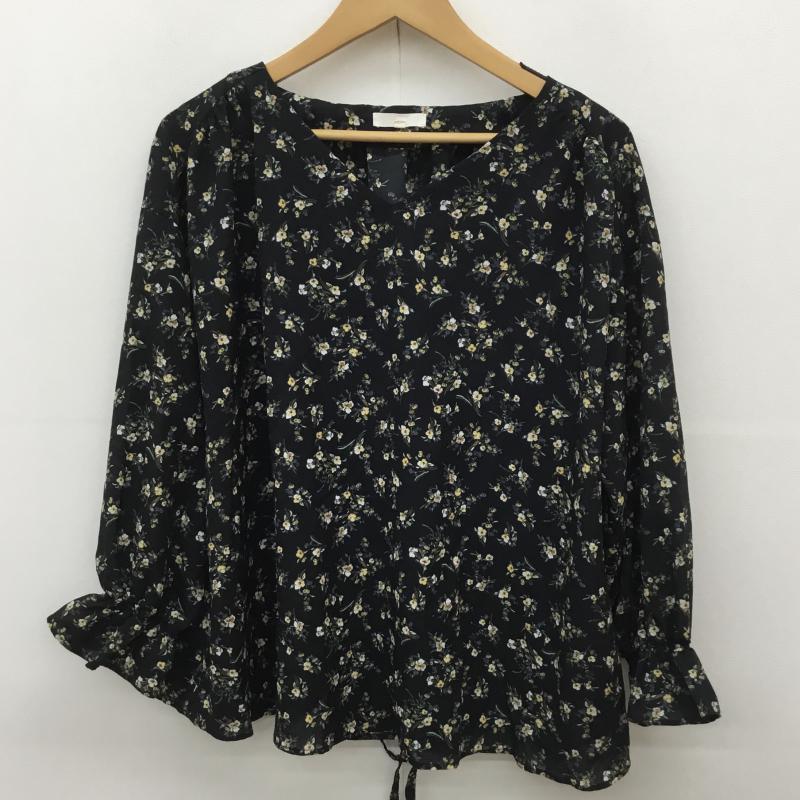 スタディオクリップ studio CLIP カットソー 長袖 M 花柄 黒 / ブラック /  レディース USED 古着 中古 10068780