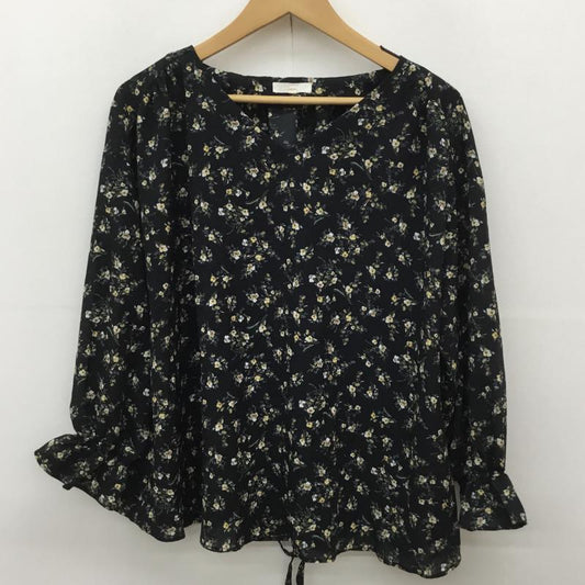 スタディオクリップ studio CLIP カットソー 長袖 M 花柄 黒 / ブラック /  レディース USED 古着 中古 10068780