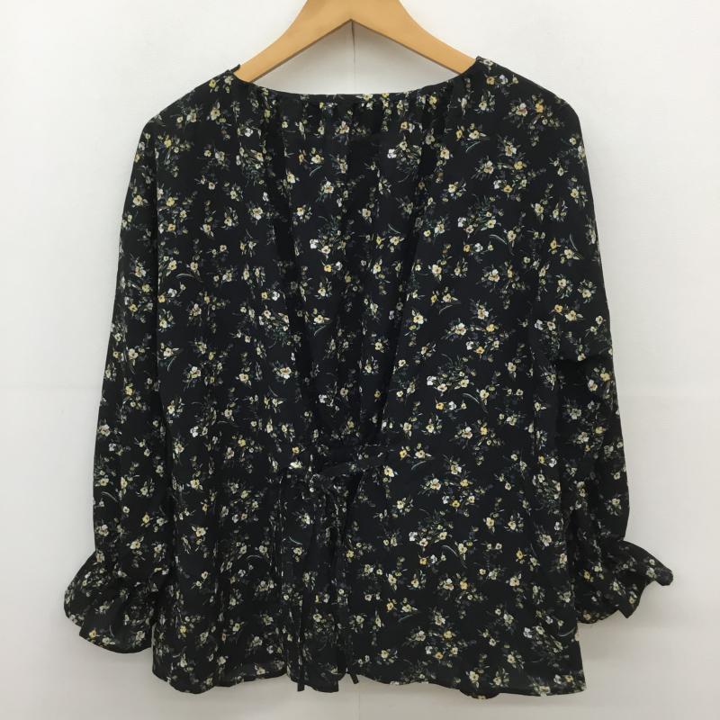 スタディオクリップ studio CLIP カットソー 長袖 M 花柄 黒 / ブラック /  レディース USED 古着 中古 10068780