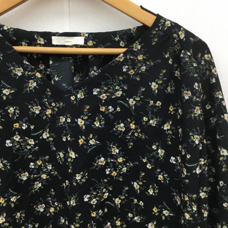 スタディオクリップ studio CLIP カットソー 長袖 M 花柄 黒 / ブラック /  レディース USED 古着 中古 10068780