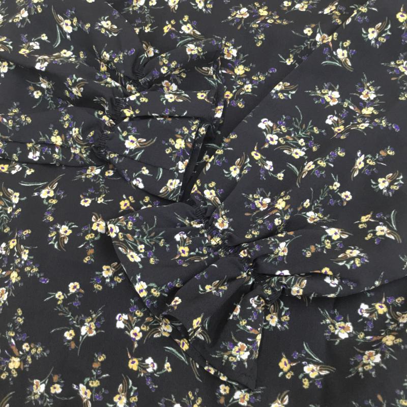 スタディオクリップ studio CLIP カットソー 長袖 M 花柄 黒 / ブラック /  レディース USED 古着 中古 10068780