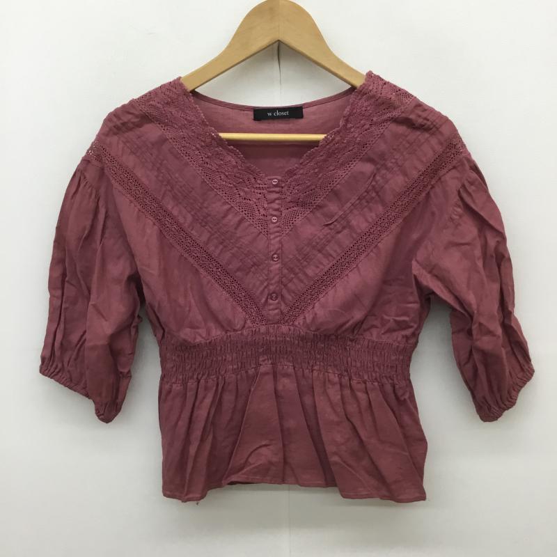 ダブルクローゼット w closet カットソー 半袖 FREE  桃 / ピンク /  レディース USED 古着 中古 10068792