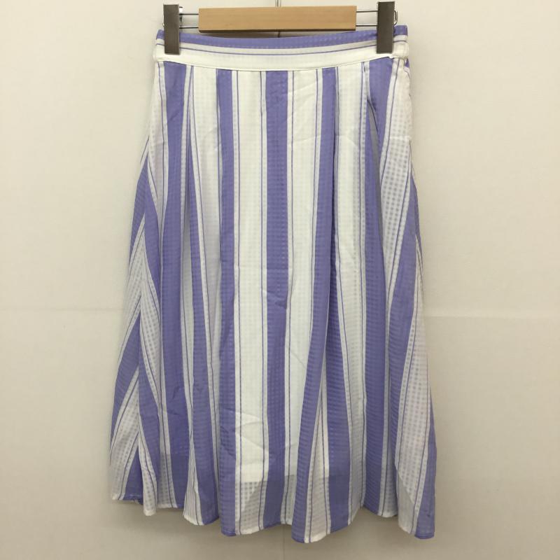 ロペピクニック ROPE' PICNIC スカート ひざ丈スカート 38 ストライプ 白 / ホワイト / X 水色 / ライトブルー /  レディース USED 古着 中古 10068816