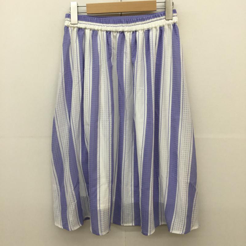 ロペピクニック ROPE' PICNIC スカート ひざ丈スカート 38 ストライプ 白 / ホワイト / X 水色 / ライトブルー /  レディース USED 古着 中古 10068816