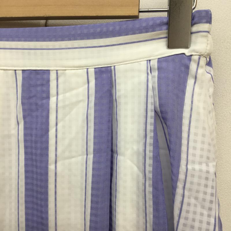 ロペピクニック ROPE' PICNIC スカート ひざ丈スカート 38 ストライプ 白 / ホワイト / X 水色 / ライトブルー /  レディース USED 古着 中古 10068816
