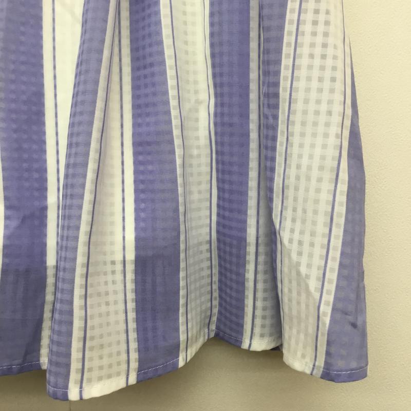 ロペピクニック ROPE' PICNIC スカート ひざ丈スカート 38 ストライプ 白 / ホワイト / X 水色 / ライトブルー /  レディース USED 古着 中古 10068816