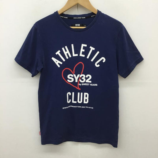 エスワイサーティトゥバイスィートイヤーズ SY32 by SWEET YEARS Tシャツ 半袖 M ロゴ、文字 青 / ブルー /  メンズ USED 古着 中古 10068892