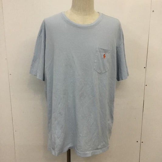 ポロバイラルフローレン Polo by RALPH LAUREN Tシャツ 半袖 XL 無地 水色 / ライトブルー /  メンズ USED 古着 中古 10068986