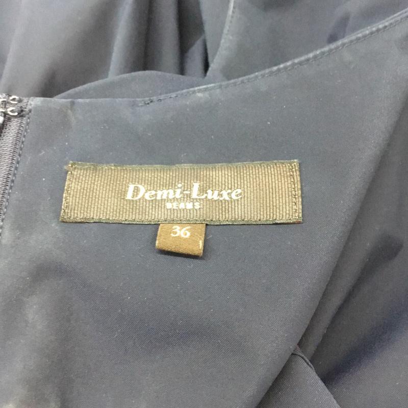 デミルクスビームス Demi-Luxe BEAMS ワンピース ひざ丈スカート 36 無地 紺 / ネイビー /  レディース USED 古着 中古 10068990