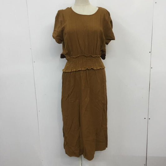 ザラ ZARA ワンピース ひざ丈スカート S 無地 茶 / ブラウン /  レディース USED 古着 中古 10068991