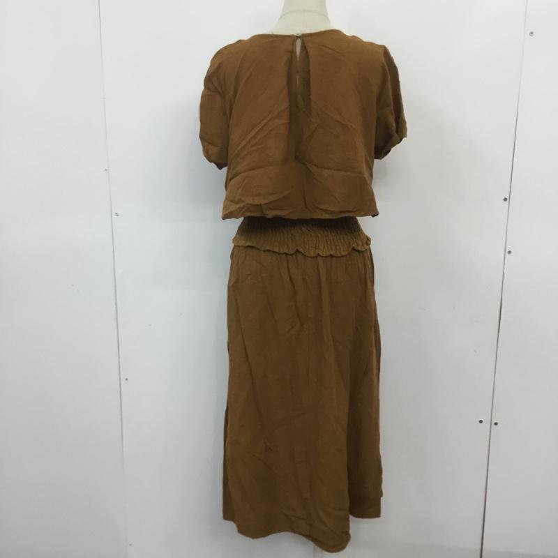 ザラ ZARA ワンピース ひざ丈スカート S 無地 茶 / ブラウン /  レディース USED 古着 中古 10068991