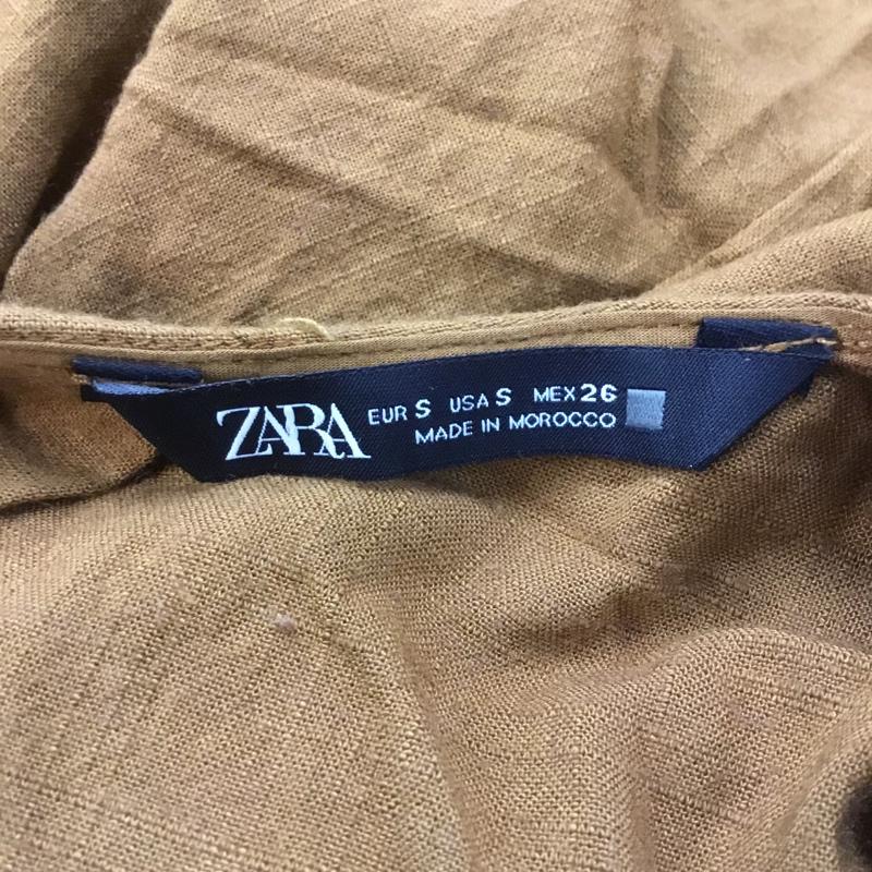 ザラ ZARA ワンピース ひざ丈スカート S 無地 茶 / ブラウン /  レディース USED 古着 中古 10068991