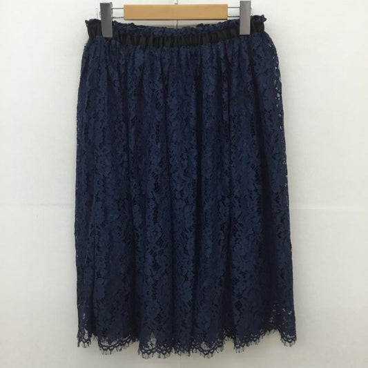アースミュージックアンドエコロジー earth music&ecology スカート ロングスカート FREE レース柄 紺 / ネイビー /  レディース USED 古着 中古 10069151