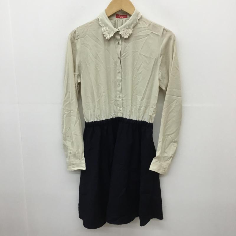 アースミュージックアンドエコロジー earth music&ecology ワンピース ひざ丈スカート M 無地 紺 / ネイビー /  レディース USED 古着 中古 10069191