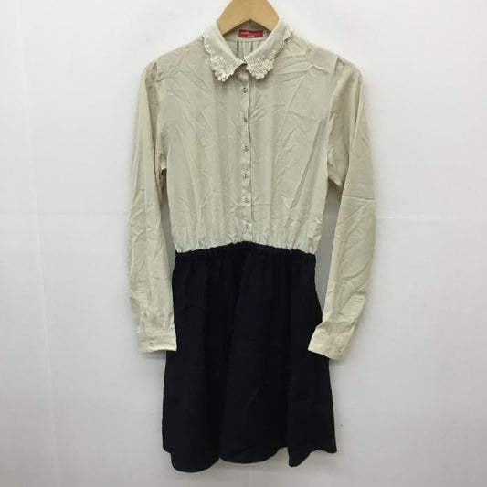 アースミュージックアンドエコロジー earth music&ecology ワンピース ひざ丈スカート M 無地 紺 / ネイビー /  レディース USED 古着 中古 10069191