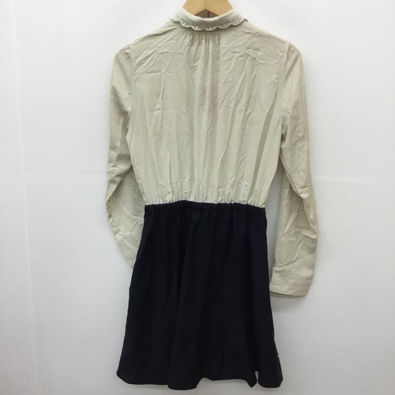 アースミュージックアンドエコロジー earth music&ecology ワンピース ひざ丈スカート M 無地 紺 / ネイビー /  レディース USED 古着 中古 10069191