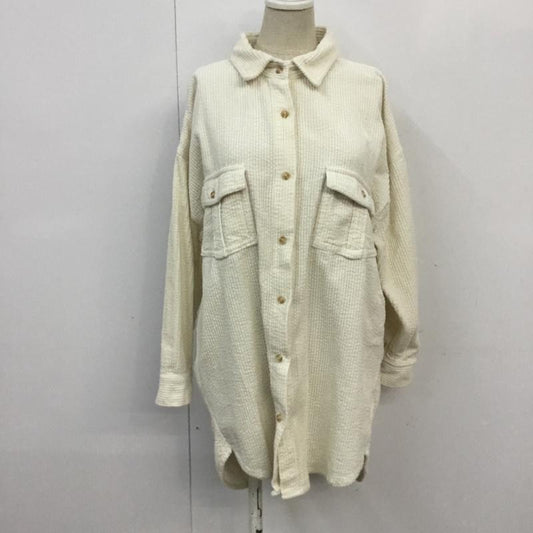 フリークスストア FREAK'S STORE シャツ、ブラウス 長袖 183-3008 ビッグシルエット コーデュロイ FREE 無地 アイボリー / アイボリー /  レディース USED 古着 中古 10069310