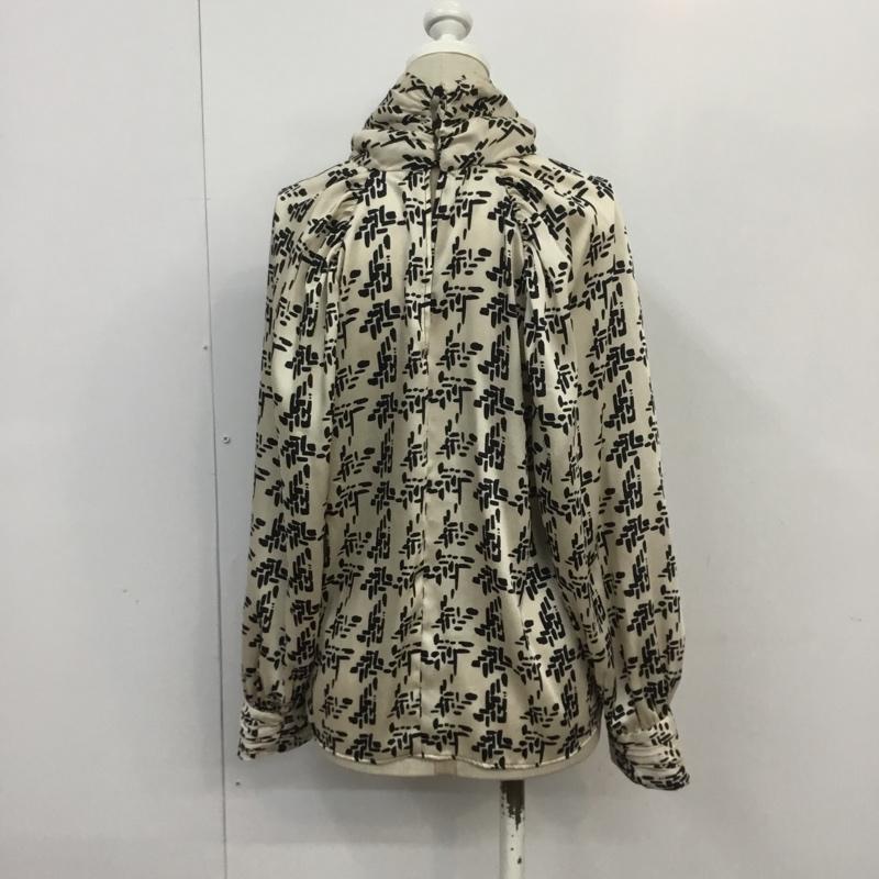 ザラ ZARA カットソー 長袖 8323 178 070 XS 総柄 黒 / ブラック / X ベージュ / ベージュ /  レディース USED 古着 中古 10069317