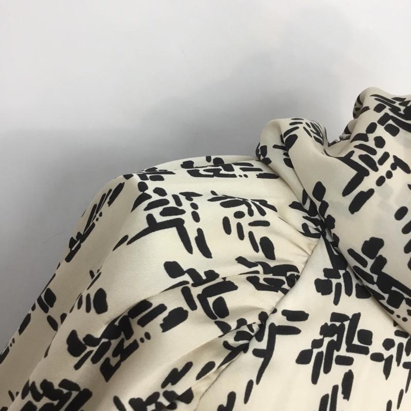 ザラ ZARA カットソー 長袖 8323 178 070 XS 総柄 黒 / ブラック / X ベージュ / ベージュ /  レディース USED 古着 中古 10069317