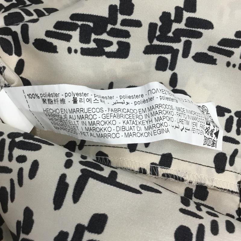 ザラ ZARA カットソー 長袖 8323 178 070 XS 総柄 黒 / ブラック / X ベージュ / ベージュ /  レディース USED 古着 中古 10069317