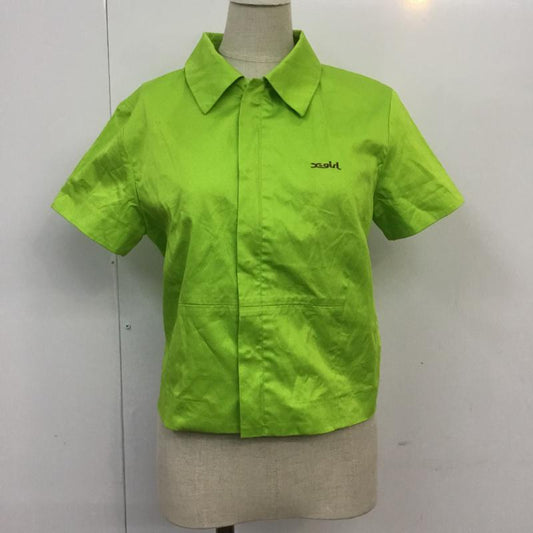 エックスガール X-girl シャツ、ブラウス 半袖 105202014008 FITTED SHIRT ファスナー 2 ロゴ、文字 薄緑 / ライトグリーン /  レディース USED 古着 中古 10069335
