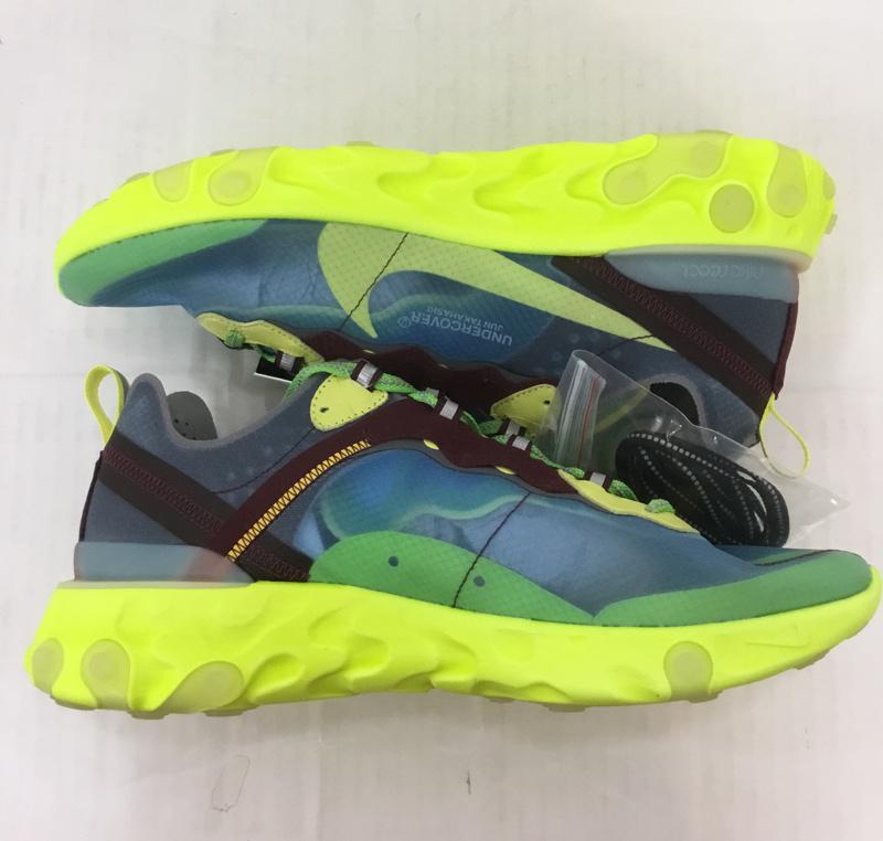 ナイキ NIKE スニーカー スニーカー BQ2718 400 REACT ELEMENT 87 UNDERCOVER 28cm 箱有 28.0cm ロゴ、文字 黄 / イエロー / X 紫 / パープル / X 水色 / ライトブルー /  メンズ USED 古着 中古 10069485