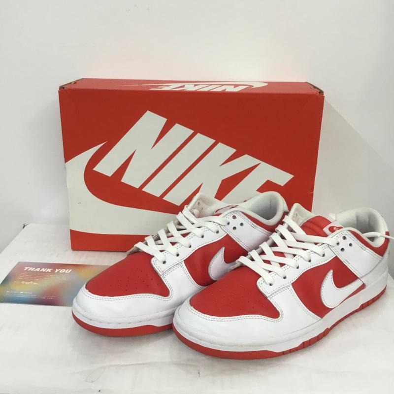 ナイキ NIKE スニーカー スニーカー DD1391 600 DUNK LOW RETRO CHAMPIONSHIP RED 29cm 箱有 29.0cm ロゴ、文字 白 / ホワイト / X 赤 / レッド /  メンズ USED 古着 中古 10069707