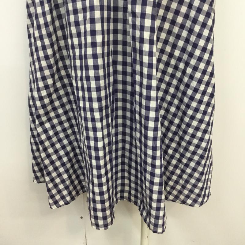 ザラウーマン ZARA WOMAN スカート ひざ丈スカート ギャザー XS チェック 白 / ホワイト / X 青 / ブルー /  レディース USED 古着 中古 10069823