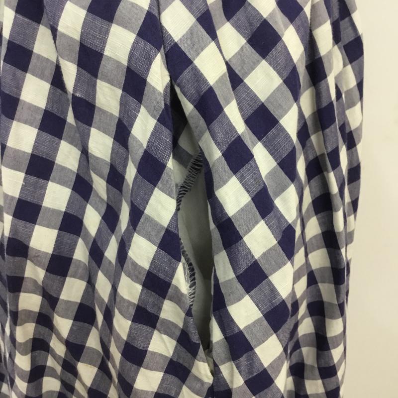 ザラウーマン ZARA WOMAN スカート ひざ丈スカート ギャザー XS チェック 白 / ホワイト / X 青 / ブルー /  レディース USED 古着 中古 10069823
