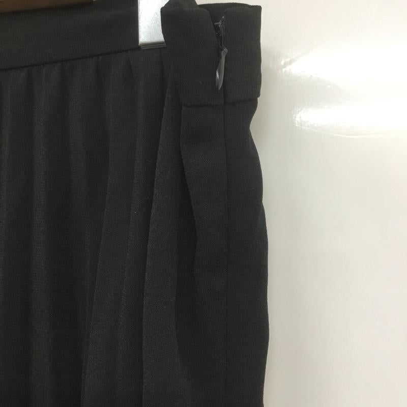 ザラ ZARA スカート ひざ丈スカート プリーツ アシンメトリー L 無地 黒 / ブラック /  レディース USED 古着 中古 10069824