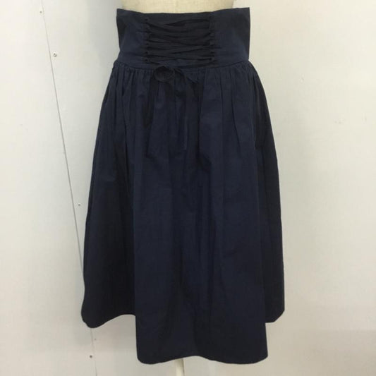 ザラベーシック ZARA BASIC スカート ひざ丈スカート レースアップ S 無地 紺 / ネイビー /  レディース USED 古着 中古 10069825