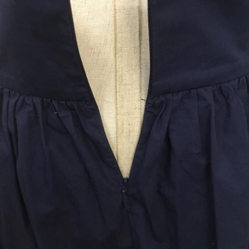ザラベーシック ZARA BASIC スカート ひざ丈スカート レースアップ S 無地 紺 / ネイビー /  レディース USED 古着 中古 10069825