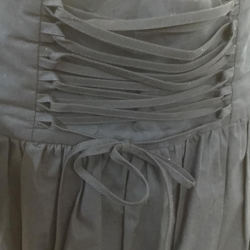 ザラベーシック ZARA BASIC スカート ひざ丈スカート レースアップ S 無地 紺 / ネイビー /  レディース USED 古着 中古 10069825